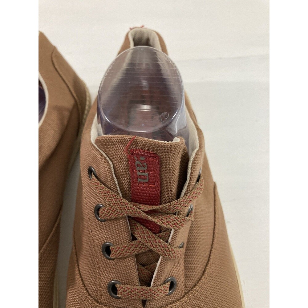 Flaw LL Bean Boat Shoes Men’s 13M Brown Canvas Lace-Up Casual Eco Sneakers - Picture 3 of 11